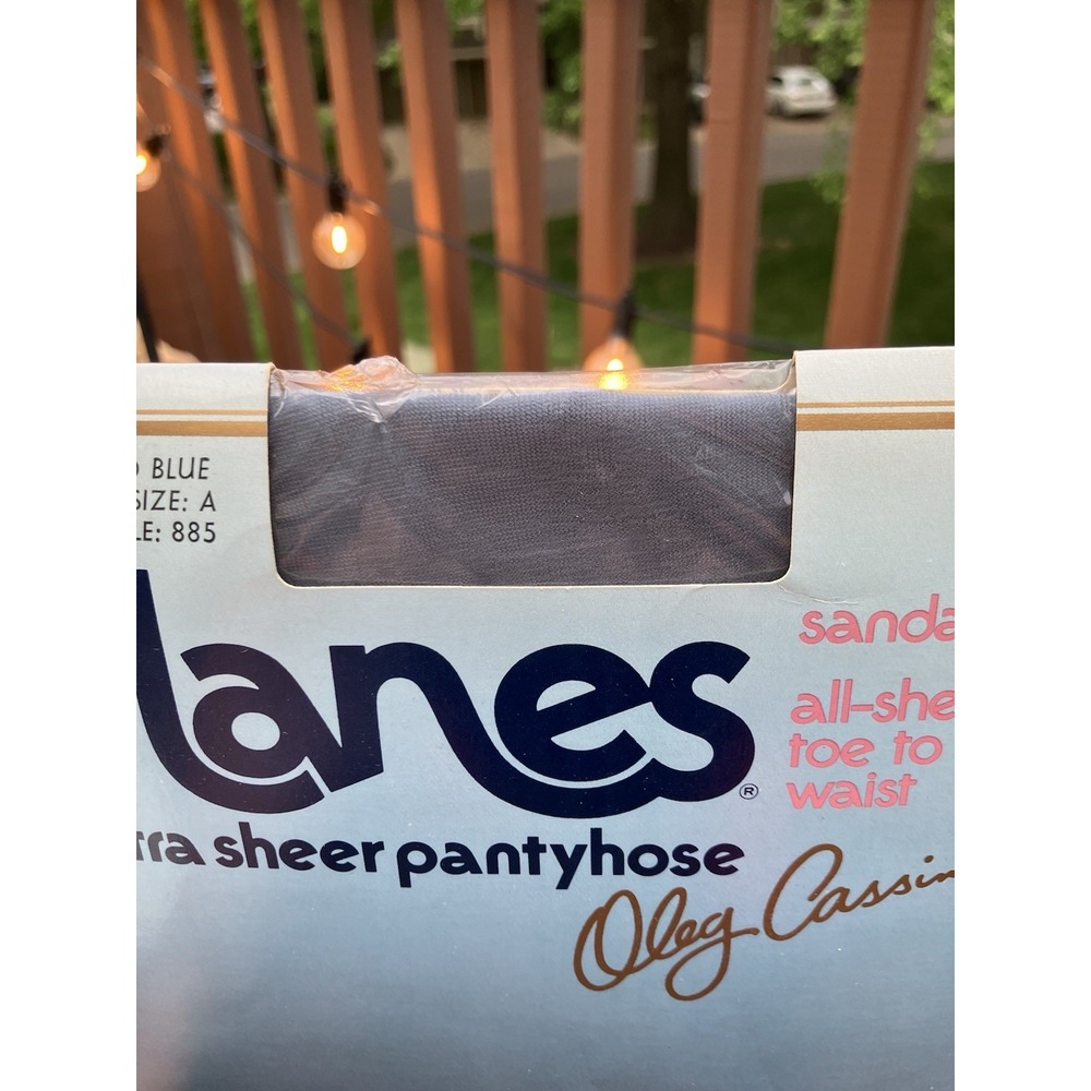 Vintage Hanes Olga Cassini Pantyhose Wedgewood Blue Size A Style 885 NOS - Picture 2 of 6